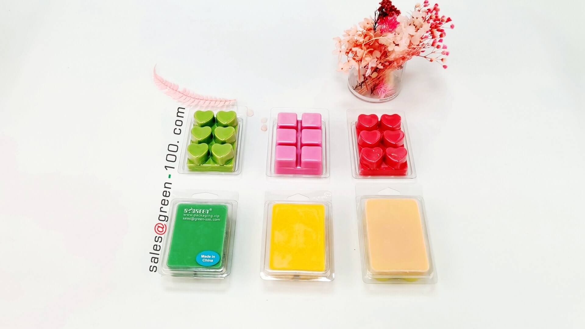 Custom Wax Melt Clamshell Packaging Containers Snap Bar Packaging